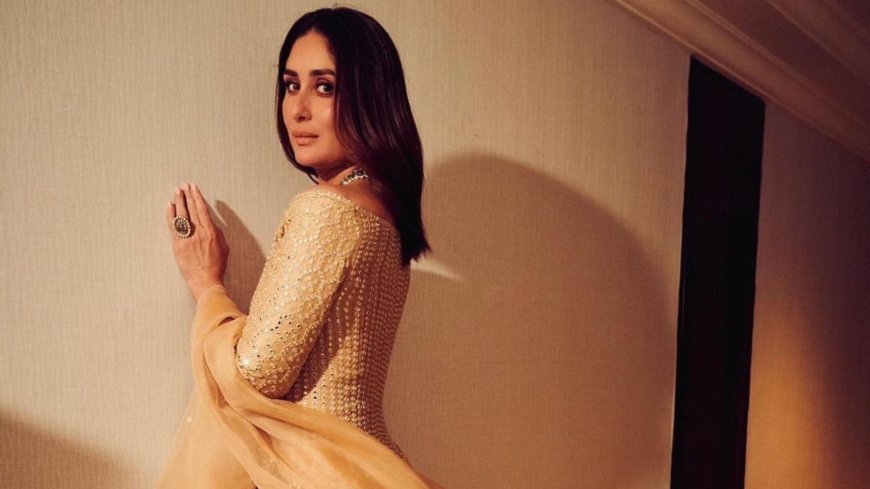 Kareena Kapoor Shines In Golden Lehenga, Honored With Dadasaheb Phalke Award, Radiating Elegance & Grace