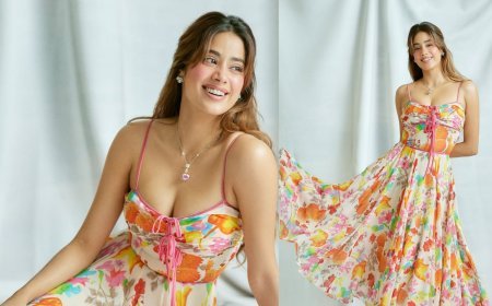 Janhvi Kapoor Dazzles In Dior Floral Maxi Dress During Param Sundari Movie Promotions